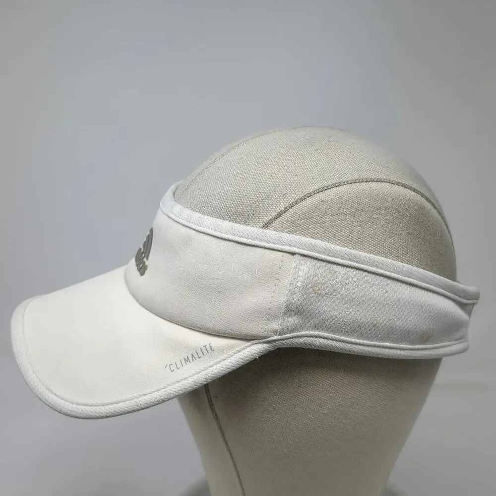 Adidas Visor Hat White One Size Strapback Climalite Silver Logo Performance